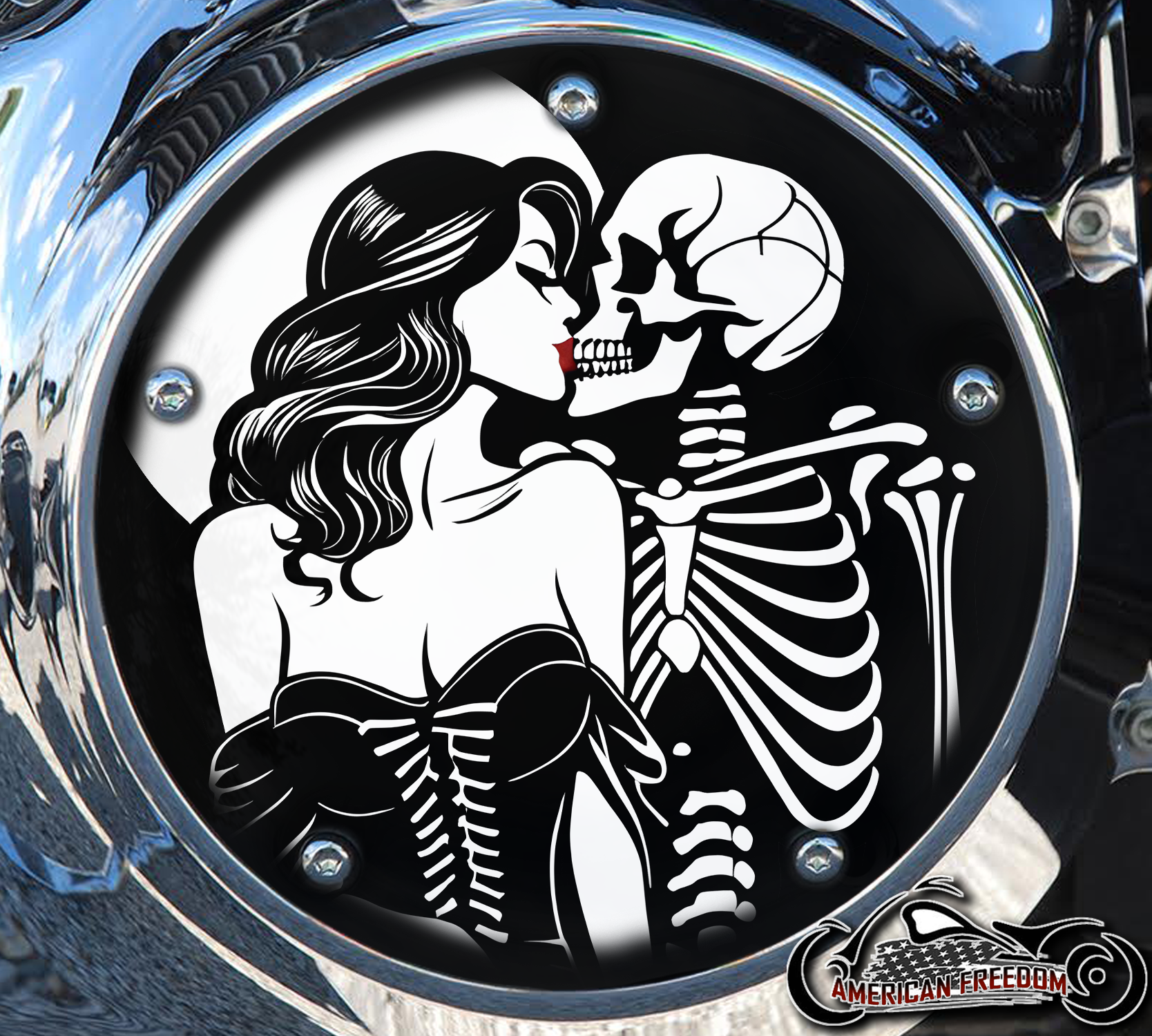 Custom Derby Cover - Kiss Skeleton